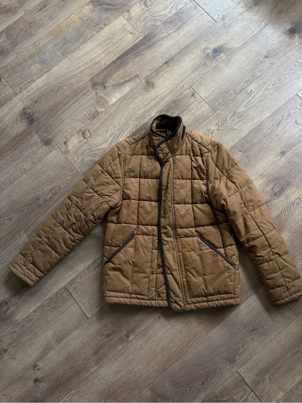 Lands' End Men's Quilted Tan-Brown Puffer Jacket
